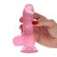Dildo Jelly Toyz4Lovers 13 cm - Roz - detaliu finisaj