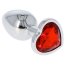 Butt Plug Anal Toyz4Lovers "Red Heart Jewel" 6 cm - Argintiu - vedere frontala