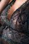 Set Rochita Babydoll si Chiloti cu Motiv Floral Chilirose - Negru - vedere spate