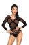 Body Penthouse, High Love On, model plasa cu dungi, negru# - vedere frontala
