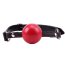 Calus Red Ball Gag, bila rosie de cauciuc, curea piele - culoare si material