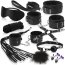 Set Bondage Erotica Fetish Art, Piele Neagra cu plus, 12 piese - vedere frontala