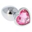 Butt Plug Anal Toyz4Lovers "Pink Heart Jewel" 7 cm - Argintiu - vedere frontala