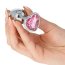 Butt Plug Anal Toyz4Lovers "Pink Heart Jewel" 7 cm - Argintiu - vedere laterala
