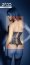 Corset Piele Naturala cu Balene Metalice Zado - Negru - detaliu finisaj