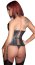 Corset Piele Naturala cu Balene Metalice Zado - Negru - detaliu design