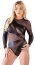 Body Sexy Desen Transparent Wet Look Cottelli Collection - Negru - vedere frontala