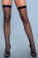 Ciorapi din plasa neagra, cu banda elastica, Nylon Fishnet, Be Wicked, S-L# - dimensiuni complete