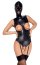 Body decupat cu cagula Bad Kitty, Leather Look# - vedere frontala