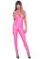 Salopeta wetlook latex, acoperit cu poliuretan roz# - vedere frontala