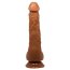 Dildo XXL Realistic cu scrot si ventuza, Beautiful Jason Brown, [ 25 cm x 4,1 cm ] - dimensiuni complete
