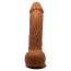 Dildo XXL Realistic cu scrot si ventuza, Beautiful Johnson, Brown, [ 22 cm x 4,7 cm ] - vedere laterala
