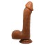 Dildo XXL Realistic cu scrot si ventuza, Beautiful Johnson, Brown, [ 22 cm x 4,7 cm ] - culoare si material