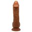 Dildo XXL Realistic cu scrot si ventuza, Beautiful Johnson, Brown, [ 22 cm x 4,7 cm ] - dimensiuni complete
