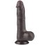 Dildo Negru Realistic, Dubla Densitate, Sliding Skin, 8» [ 20,5cm x 3,9cm ]« - culoare si material
