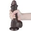 Dildo Negru Realistic, Dubla Densitate, Sliding Skin, 8» [ 20,5cm x 3,9cm ]« - detaliu ambalaj