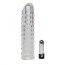 Set Prelungitor Penis cu Striatii Stimulatoare si Vibrator Glont "Seven Creations" 17 cm - detaliu finisaj