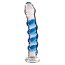Dildo sticla Icicles No 5 Transparent albastru - vedere frontala Pipedream