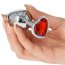 Butt Plug Anal Toyz4Lovers "Red Heart Jewel" 7 cm - Argintiu - vedere frontala