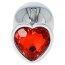 Butt Plug Anal Toyz4Lovers "Red Heart Jewel" 7 cm - Argintiu - culoare si material