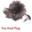 Butt Plug Anal Toyz4Lovers "Fox Tail" 7 cm - Maro - accesorii incluse