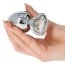 Butt Plug Anal Toyz4Lovers "Clear Heart Jewel" 8 cm - Argintiu - vedere frontala
