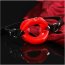 KINK Horse Gag Submissive rosu vedere laterala curele piele ecologica negru silicon rosu