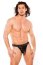 Chiloti tanga barbati,Zeus Wet Look Thong Black, S-L, Allure Lingerie
