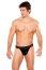 Chiloti tanga barbati,Zeus Wet Look Thong Black, S-L, Allure Lingerie