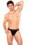 Chiloti tanga barbati,Zeus Wet Look Thong Black, S-L, Allure Lingerie