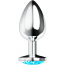 Butt Plug Anal OhMama "Blue Crystal" 8 cm - Argintiu##