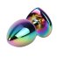 Plug anal Rainbow Heart Gem, M - vedere laterala