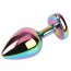 Plug anal Rainbow Heart Gem, M - dimensiuni complete
