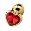 Butt Plug Anal Precious Metals "Heart Shaped Gold" 7,5 cm - Galben