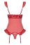 Set senzual de corset si tanga, lenjerie femei, Obsessive, rosu, S/M