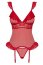 Set senzual de corset si tanga, lenjerie femei, Obsessive, rosu, S/M