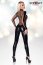 Salopeta Neagra cu Insertii Transparente GoGo Jumpsuit Saresia - Negru