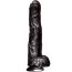 Dildo XXL, Icon Brands "Falcon Big Black Cock Uncut" 35 cm - Negru##