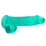 Dildo Jelly Verde Realrock Crystal Clear, [ 17 cm x 3,1 cm ] - dimensiuni complete