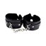 Catuse cu blanita, Bound to Please, Furry Plush Wrist Cuffs, Negru#