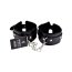 Catuse cu blanita, Bound to Please, Furry Plush Wrist Cuffs, Negru