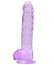 Dildo Loving Joy, cu testicule, violet, 16,5 cm