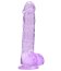 Dildo Loving Joy, cu testicule, violet, 16,5 cm