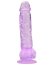 Dildo Loving Joy, cu testicule, violet, 16,5 cm
