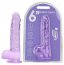 Dildo Loving Joy, cu testicule, violet, 16,5 cm