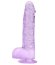 Dildo Loving Joy, cu testicule, violet, 16,5 cm