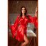Set Neglije Satin si tanga Samira Beauty Night -Rosu
