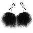 Cleme Sfarcuri Darkness "Fur Nipple Clamps" -  Negru##