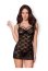 Set Lenjerie sexy, Obsessive, camasa de noapte, rochita neglije și tanga negru# - culoare si material