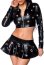 Set Jacheta si Fusta cu Decupaje Wetlook Saresia - Negru